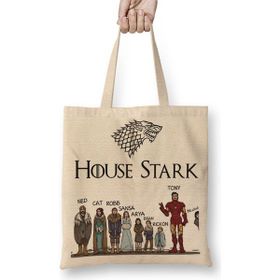 Baskı Dükkanı Game of Thrones House Stark and Tony Stark Bez Çanta