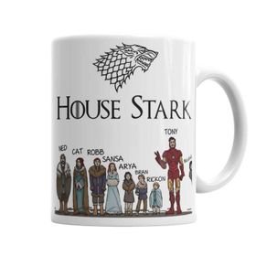Baskı Dükkanı Game Of Thrones House Stark And Tony Stark Sihirli Porselen Kupa Bardak