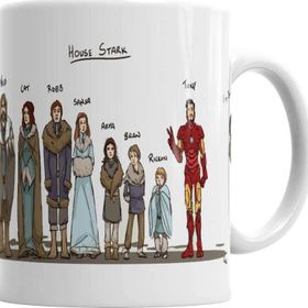 Baskı Dükkanı Game Of Thrones House Stark And Tony Stark Sihirli Porselen Kupa Bardak