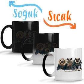 Baskı Dükkanı Game of Thrones Pug of Thrones Köpek Sihirli Porselen Kupa