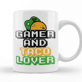 Baskı Dükkanı Gamer and Taco Lover Funny Quotes Kupa