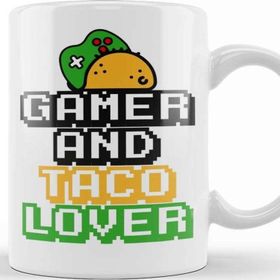 Baskı Dükkanı Gamer and Taco Lover Funny Quotes Kupa