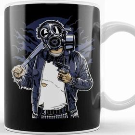 Baskı Dükkanı Gangster Gas Mask Bastard Bastard Kupa