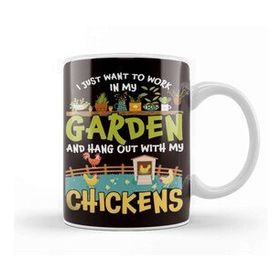 Baskı Dükkanı Garden Work Chickens Gardener Gardening Planting Plants Lawn Kupa