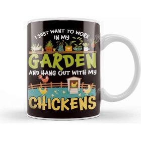 Baskı Dükkanı Garden Work Chickens Gardener Gardening Planting Plants Lawn Kupa