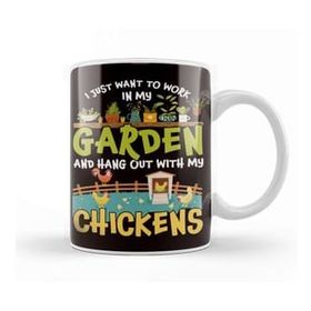 Baskı Dükkanı Garden Work Chickens Gardener Gardening Planting Plants Lawn Kupa