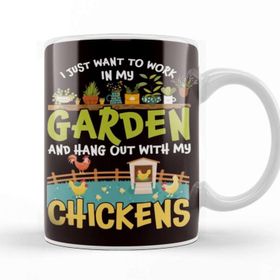 Baskı Dükkanı Garden Work Chickens Gardener Gardening Planting Plants Lawn Kupa
