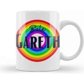 Baskı Dükkanı Gareth Bale Vintage Retro Rainbow Style Kupa