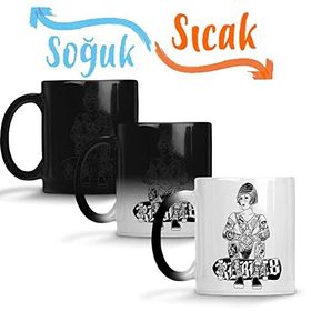 Baskı Dükkanı Garota Skate 2 Sihirli Porselen Kupa