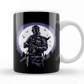 Baskı Dükkanı Gas Mask Soldier Kupa