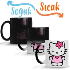 Baskı Dükkanı Gatinha Kitty Hello Kitty Sihirli Porselen Kupa Bardak