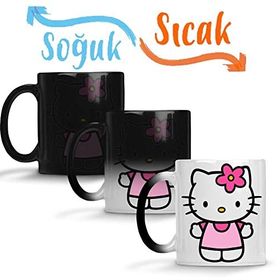 Baskı Dükkanı Gatinha Kitty Hello Kitty Sihirli Porselen Kupa Bardak
