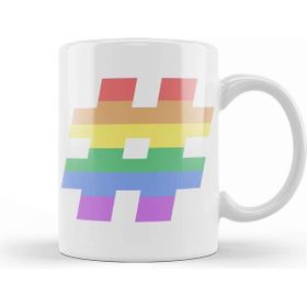 Baskı Dükkanı Gay Pride Rainbow Hashtag Kupa