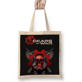 Baskı Dükkanı Gears Of War 4 Bez Uzun Saplı Krem Rengi Çanta