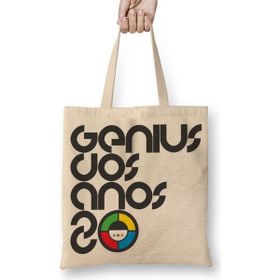 Baskı Dükkanı Genius Bez Uzun Saplı Krem Rengi Çanta