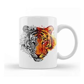 Baskı Dükkanı Geo Sketch Tiger Kupa