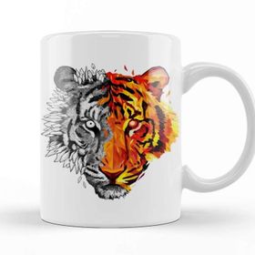 Baskı Dükkanı Geo Sketch Tiger Kupa