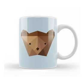 Baskı Dükkanı Geometric Animal Bear Head Kupa