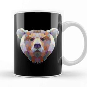 Baskı Dükkanı Geometric Animal Bear Kupa