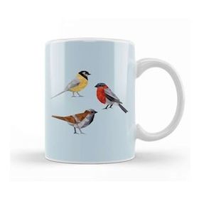 Baskı Dükkanı Geometric Animal Birds Kupa