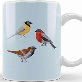 Baskı Dükkanı Geometric Animal Birds Kupa
