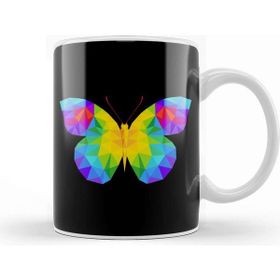 Baskı Dükkanı Geometric Animal Butterfly Kupa