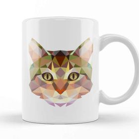 Baskı Dükkanı Geometric Animal Cat Kupa