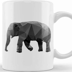Baskı Dükkanı Geometric Animal Female Elephant Kupa