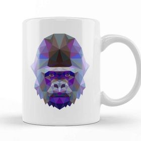 Baskı Dükkanı Geometric Animal Gorilla Kupa