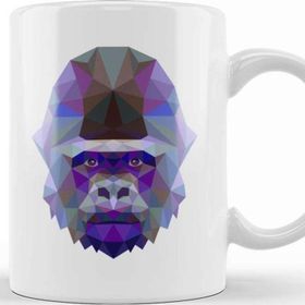 Baskı Dükkanı Geometric Animal Gorilla Kupa