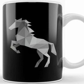 Baskı Dükkanı Geometric Animal Grey Horse Kupa