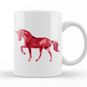 Baskı Dükkanı Geometric Animal Horse Kupa