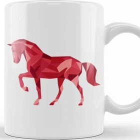 Baskı Dükkanı Geometric Animal Horse Kupa