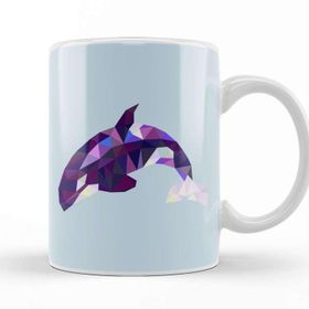 Baskı Dükkanı Geometric Animal Killer Whale Orca Kupa