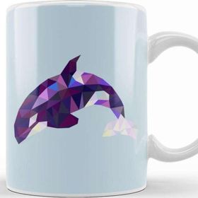 Baskı Dükkanı Geometric Animal Killer Whale Orca Kupa
