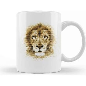 Baskı Dükkanı Geometric Animal Lion Kupa
