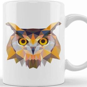 Baskı Dükkanı Geometric Animal Owl Kupa