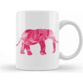 Baskı Dükkanı Geometric Animal Pink Elephant Kupa