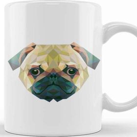 Baskı Dükkanı Geometric Animal Pug Dog Kupa