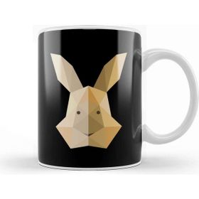 Baskı Dükkanı Geometric Animal Rabbit Head Kupa