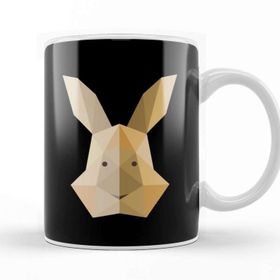 Baskı Dükkanı Geometric Animal Rabbit Head Kupa