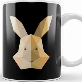 Baskı Dükkanı Geometric Animal Rabbit Head Kupa
