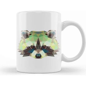 Baskı Dükkanı Geometric Animal Raccoon Kupa