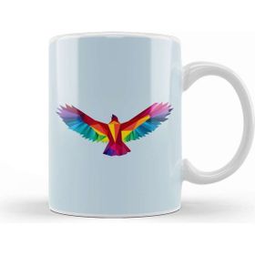 Baskı Dükkanı Geometric Animal Rainbow Hawk Kupa