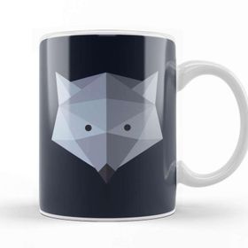 Baskı Dükkanı Geometric Animal Wolf Kupa