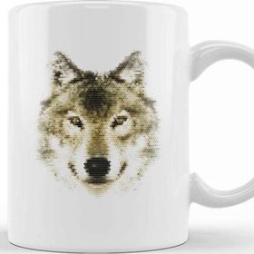 Baskı Dükkanı Geometric Animal Wolf Kupa