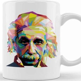 Baskı Dükkanı Geometric Celebrity Albert Einstein Kupa