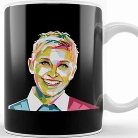 Baskı Dükkanı Geometric Celebrity Ellen Degeneres Kupa