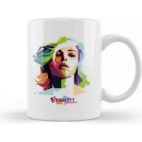 Baskı Dükkanı Geometric Celebrity Scarlett Johansson Kupa