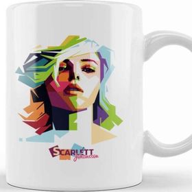 Baskı Dükkanı Geometric Celebrity Scarlett Johansson Kupa